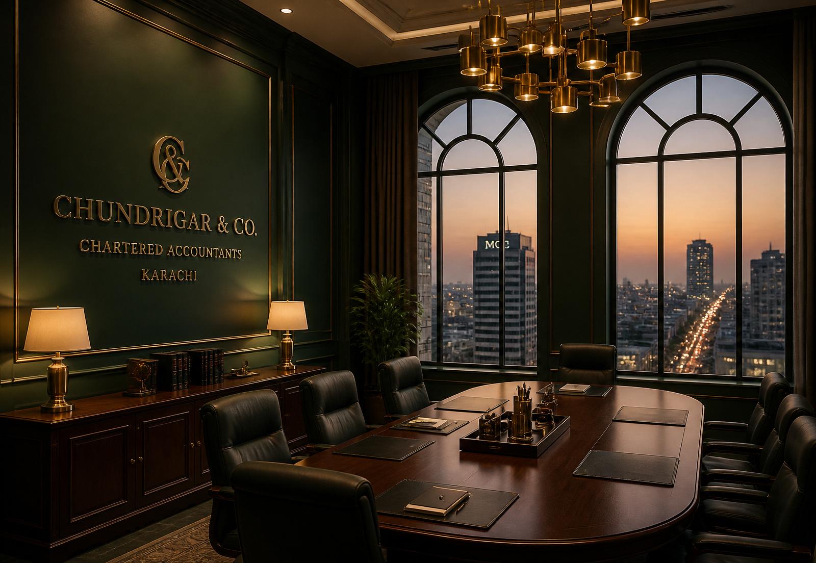 Junaid U. & Co. — Chartered Accountants boardroom, Islamabad